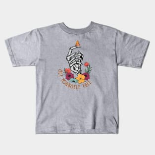 Set yourself free floral skeleton Kids T-Shirt